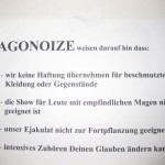 Agonoize Hinweisschild