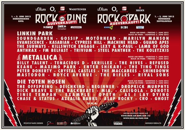 moreel Kameraad ritme Tagesaufteilung der Bands bei Rock am Ring 2012 – 11 neue sind dabei