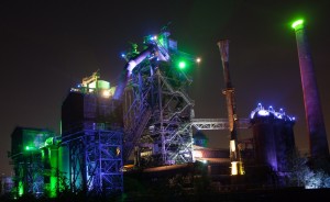 Lichtinstallation im Landschaftspark Duisburg