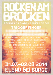 rocken am brocken 2014 lineup triggerfinger