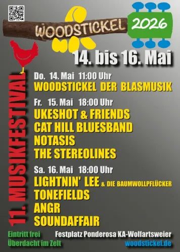 Musikfestival WOODSTICKEL 2026 Flyer