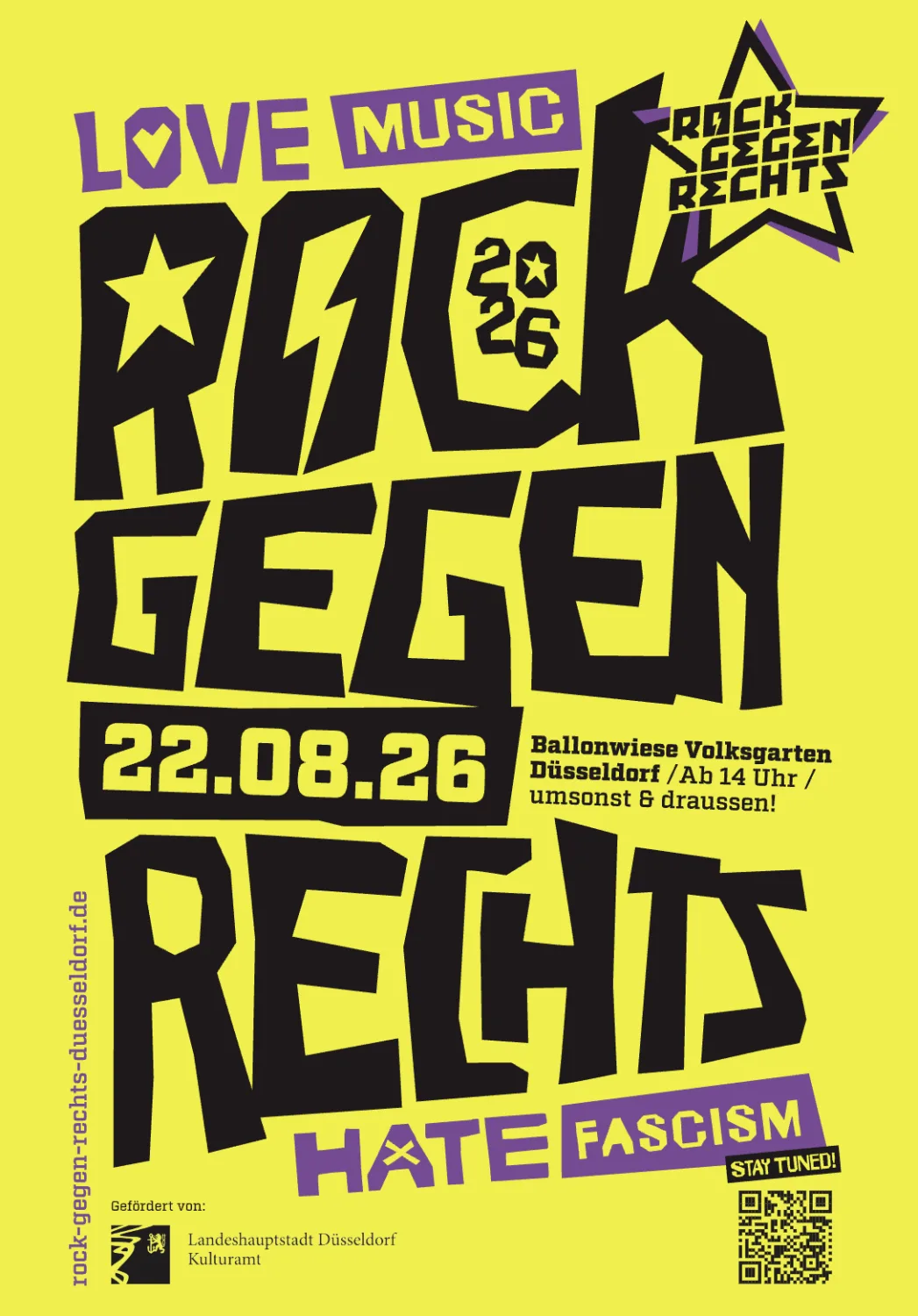 Rock gegen Rechts Düsseldorf 2026 Flyer